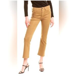 Hudson Jeans Blair High Rise Bootcut Crop Khaki Tan Premium Denim Tailored Look